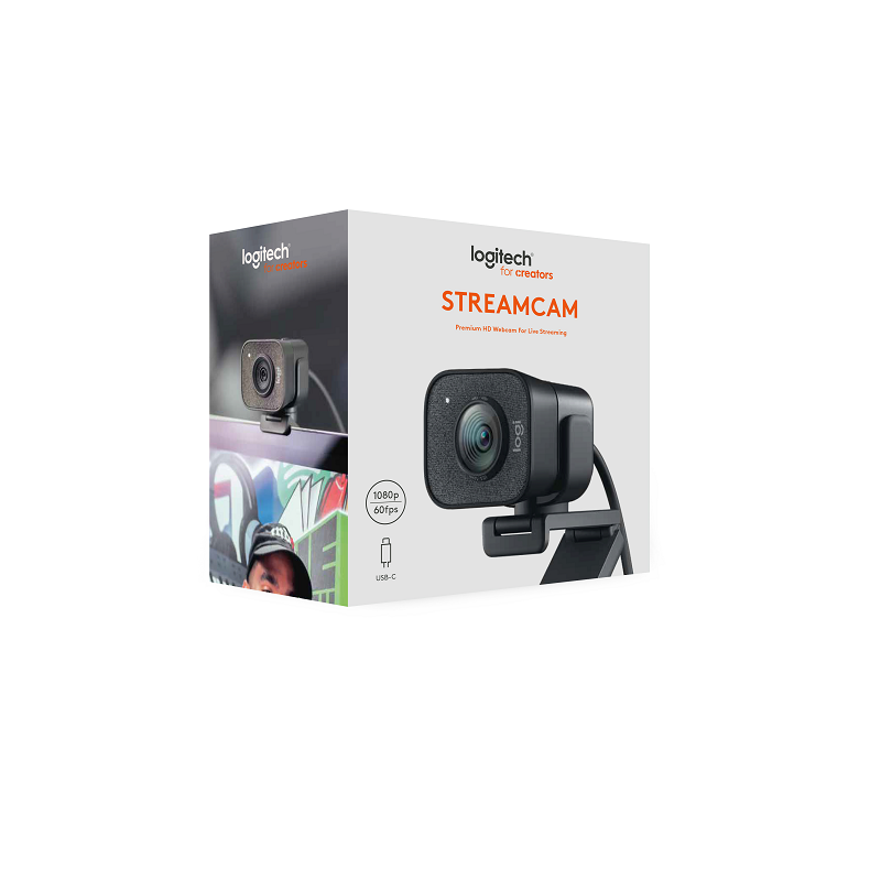 Logitech StreamCam, 1080P HD 60fps Streaming Webcam with USB-C and Built-in  Microphone, Worldwide Version, Chinese Spec (Graphite)