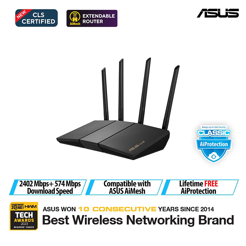 Asus RT-AX57 AX3000 Dual Band WiFi 6 Extendable Router
