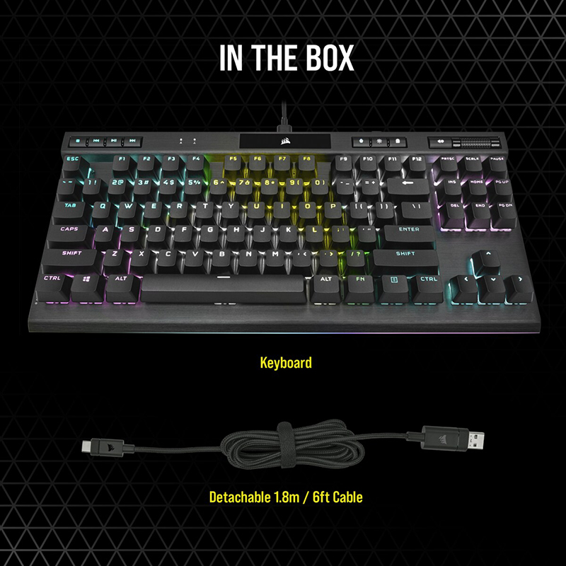 corsair k70 rgb tkl champion series gaming keyboard