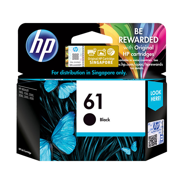 HP 61 Black Original Ink Cartridge SD549AA Challenger Singapore