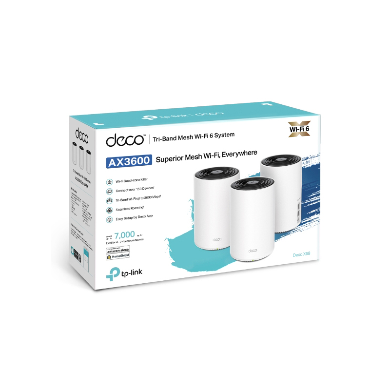 TP-Link Deco X68 AX3600 Whole Home Mesh Wi-Fi 6 (3-pack