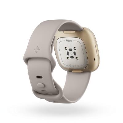 Fitbit Sense Smartwatch (Lunar White, Soft Gold) - Challenger