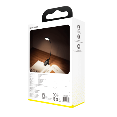 baseus comfort reading mini clip lamp dark gray