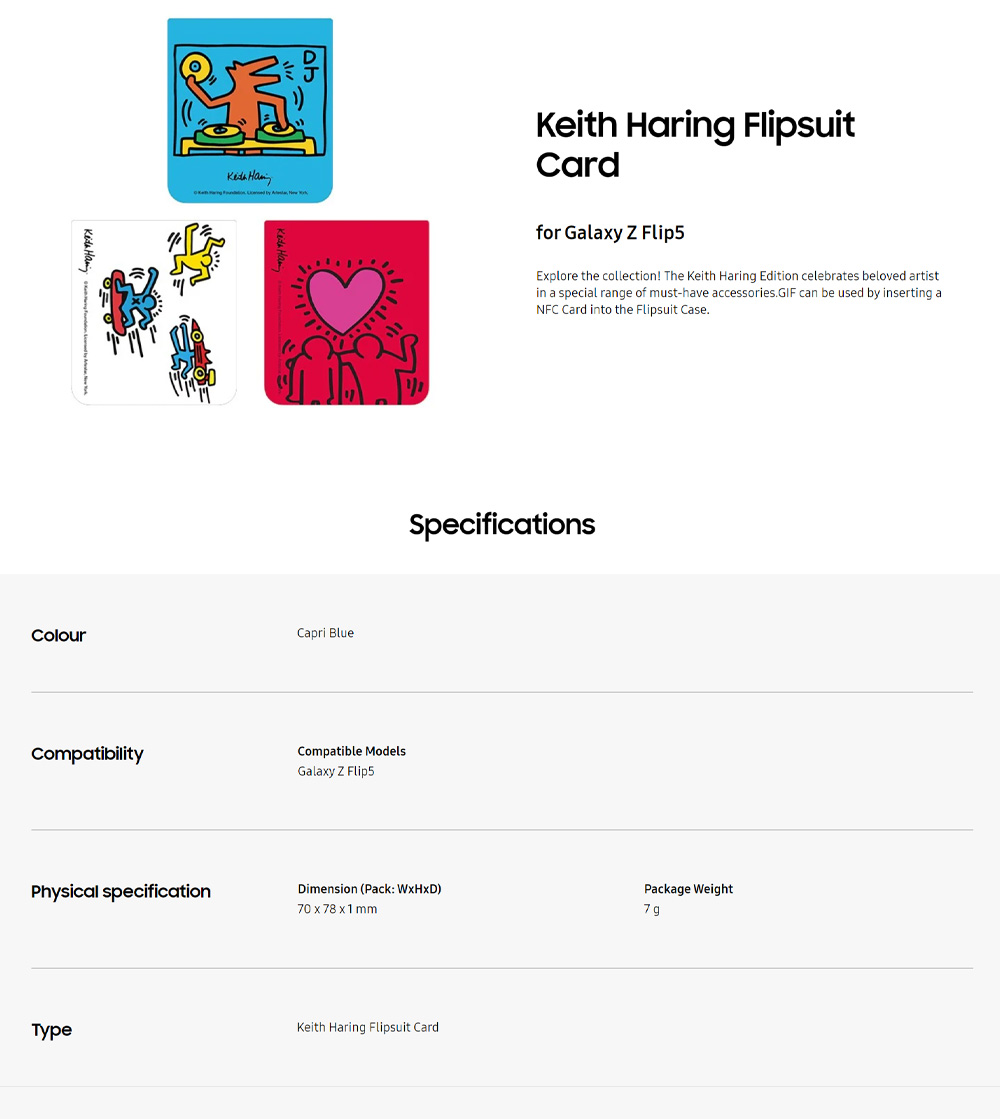 Samsung Galaxy Z Flip5 Light Blue Flipsuit Keith Haring