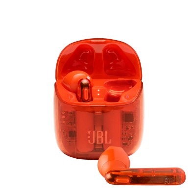 orange earbuds